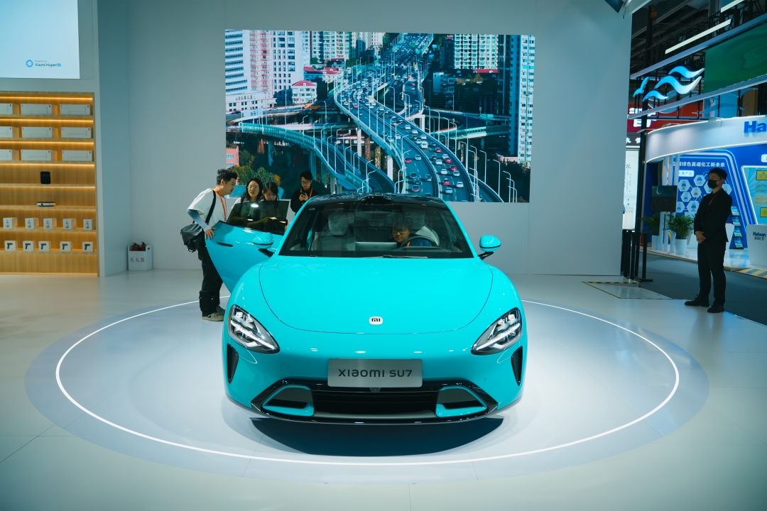 Xiaomi’s SU7 debuts at an industry event in Shanghai on May 10. Photo: VCG